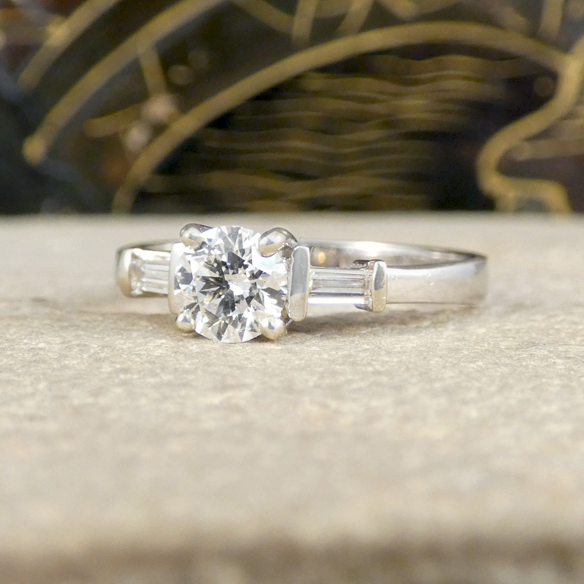 Diamond ring with a blurred background