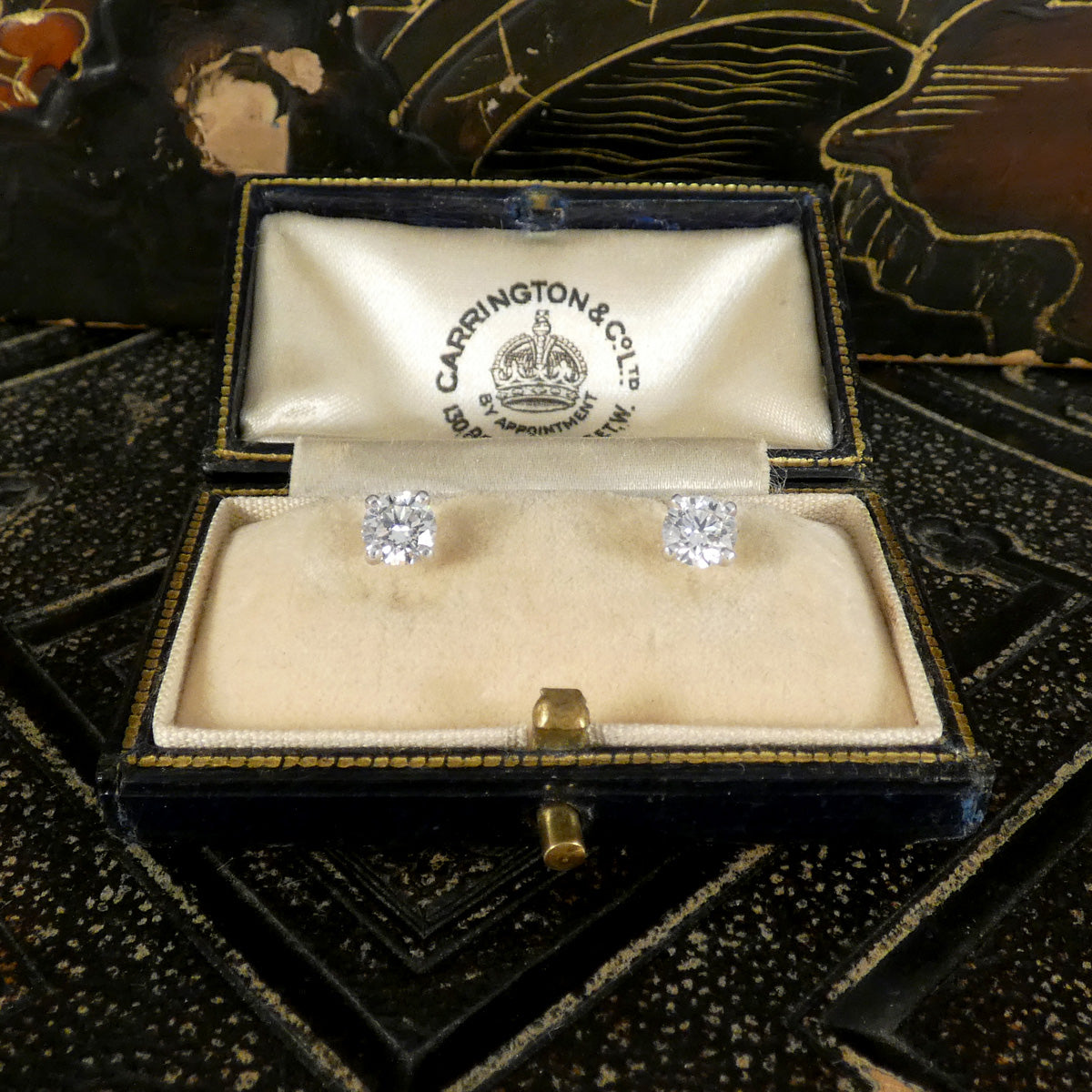 A lovely bright and classic pair of diamond stud earrings