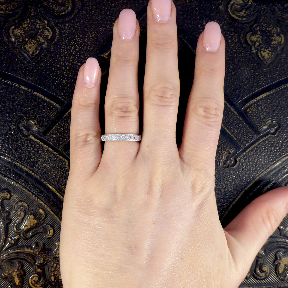 Platinum Half Eternity Ring with 0.50ct Brilliant Cut Diamond - Wharfedale Antiques