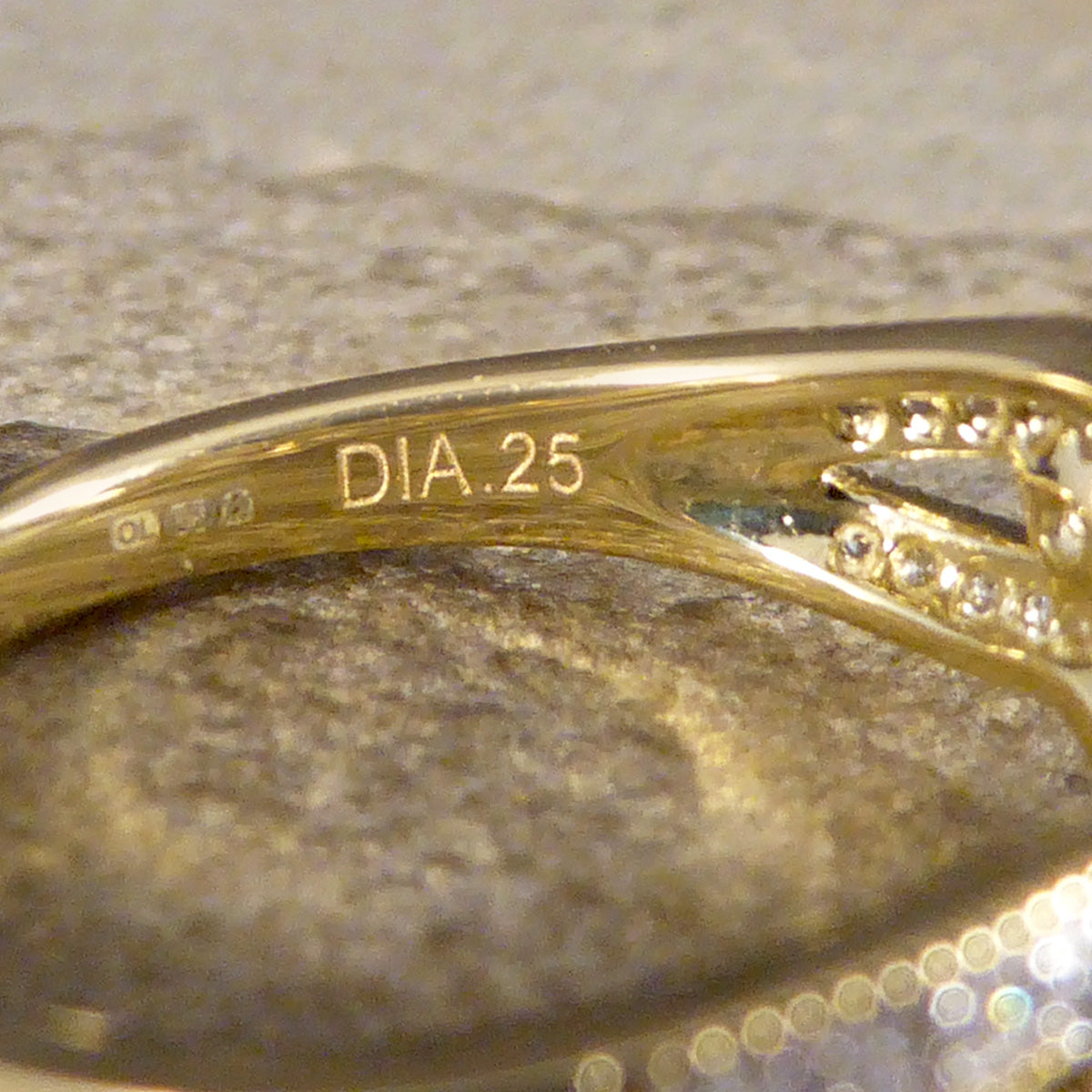 Diamond Set Milgrain Plait Half Eternity Ring in Yellow Gold - Wharfedale Antiques