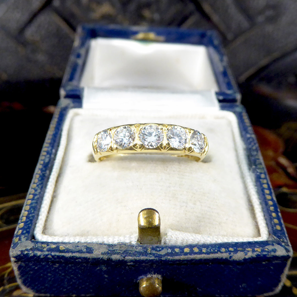 Vintage 0.75ct Diamond Five Stone Ring in 18ct Yellow Gold - Wharfedale Antiques