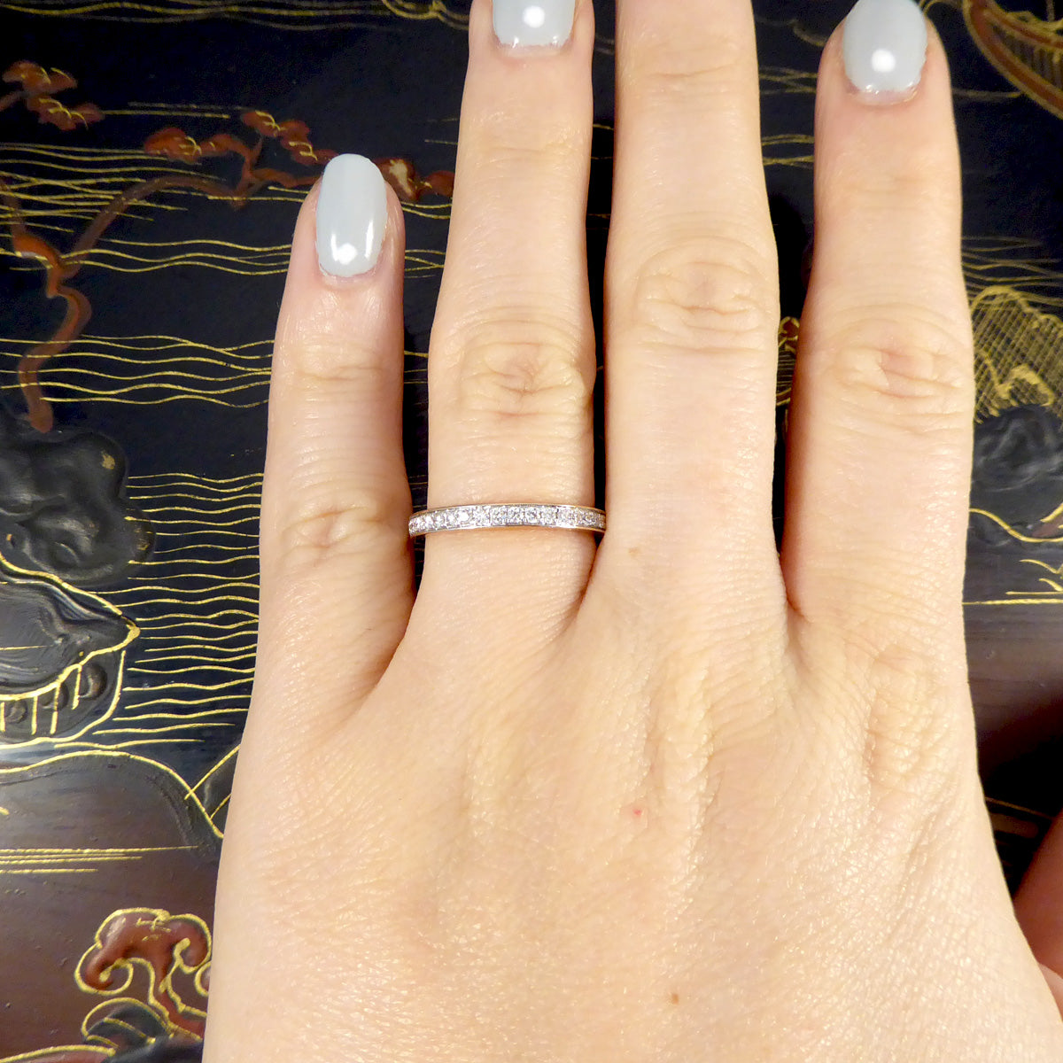 0.25ct Diamond Channel Set Half Eternity Ring in Rose Gold - Wharfedale Antiques