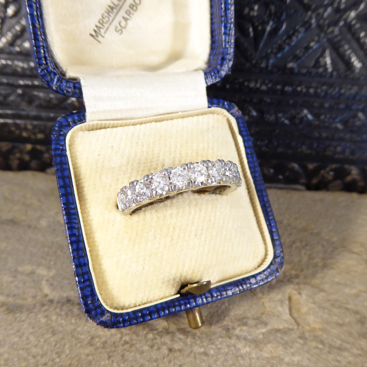 Diamond Set Eternity Ring with 0.88ct Modern Brilliant Cut Diamonds in Platinum - Wharfedale Antiques