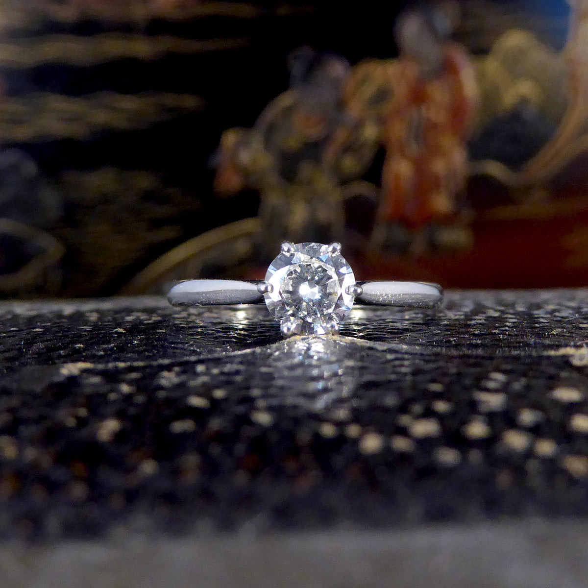 Diamond 0.50ct Solitaire Engagement Ring in Platinum - Wharfedale Antiques