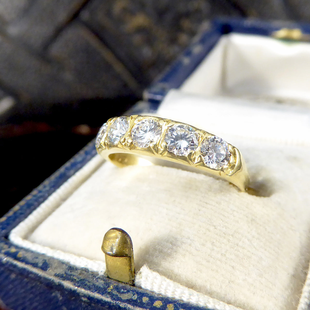 Vintage 0.75ct Diamond Five Stone Ring in 18ct Yellow Gold - Wharfedale Antiques