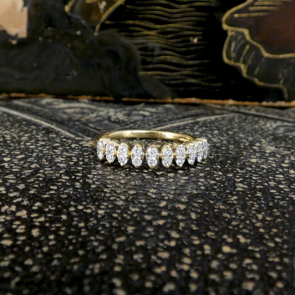 Marquise Illusion Diamond Half Eternity Ring in 18ct Yellow Gold