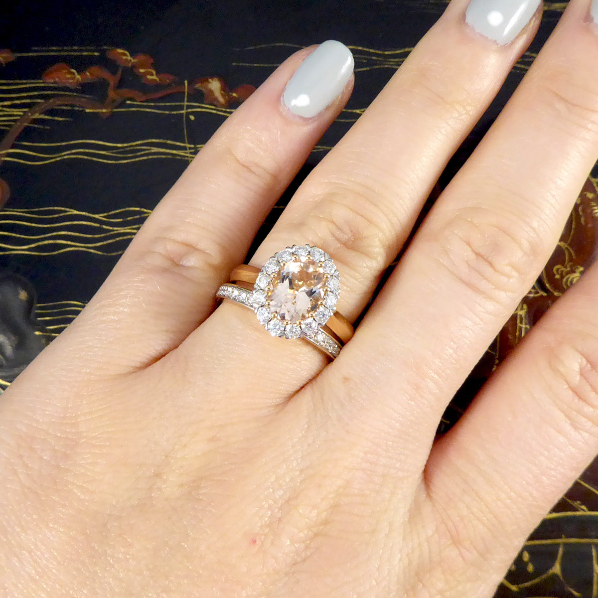 0.25ct Diamond Channel Set Half Eternity Ring in Rose Gold - Wharfedale Antiques