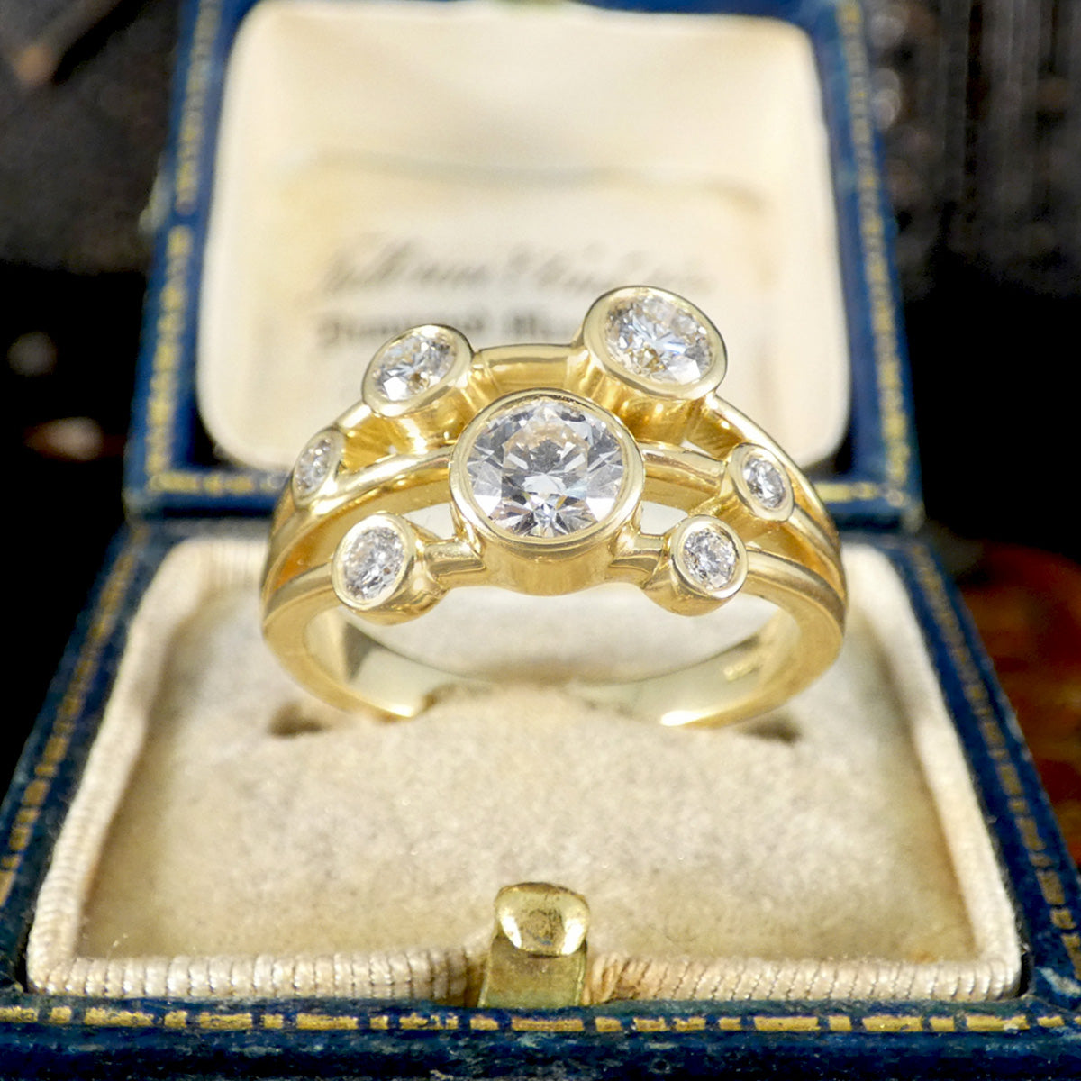 A big and beautiful diamond bubble style ring made with clear and bright quality diamonds.