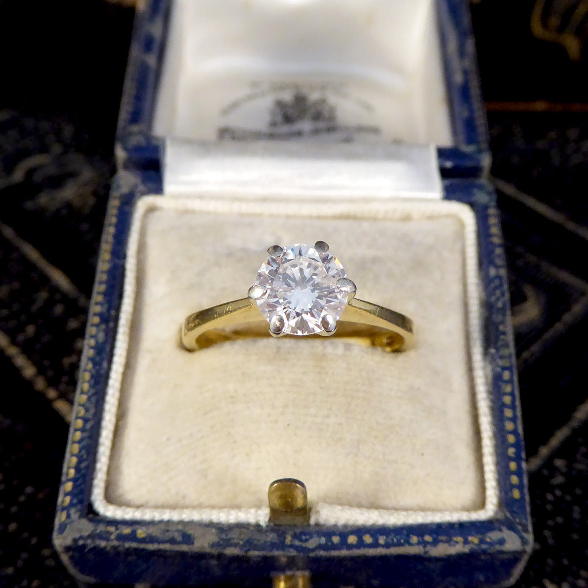 1.15ct Diamond Solitaire Engagement Ring in 18ct Yellow Gold - Wharfedale Antiques