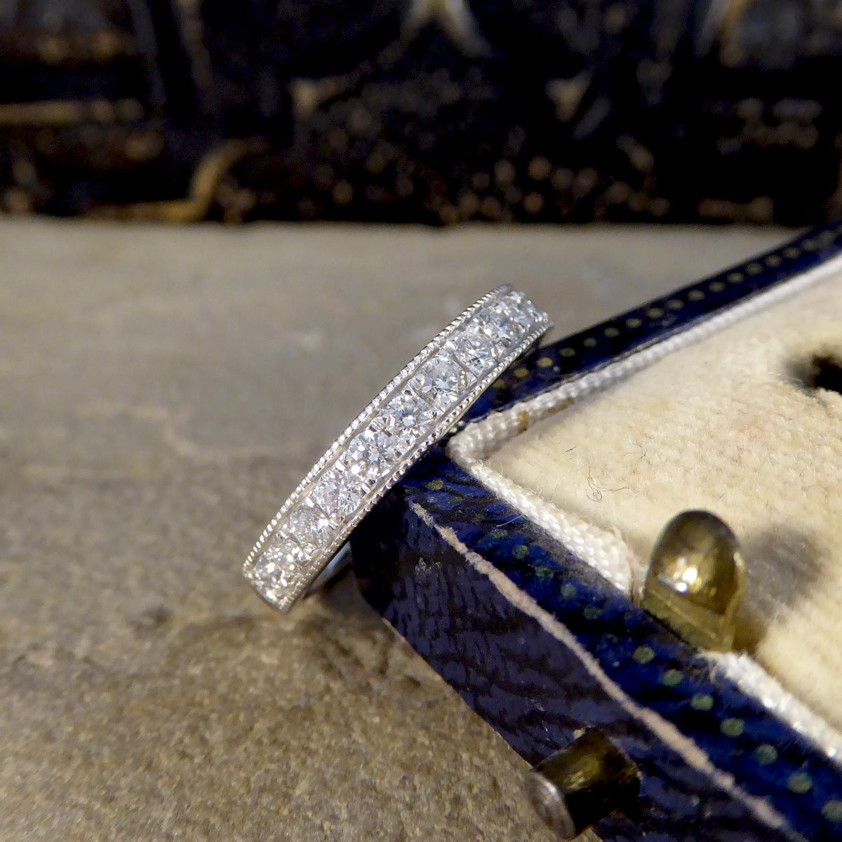 Platinum Half Eternity Ring with 0.50ct Brilliant Cut Diamond - Wharfedale Antiques