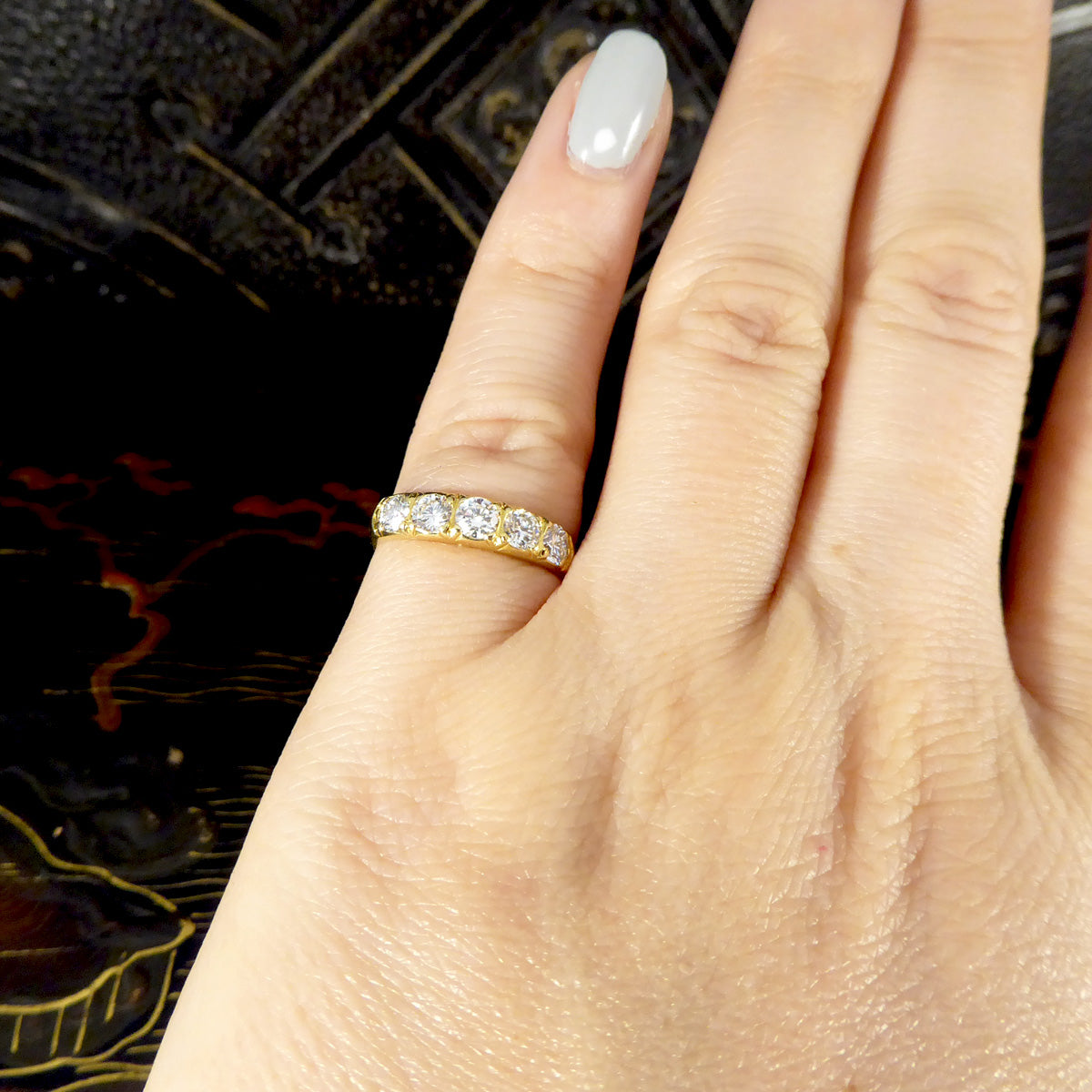 Vintage 0.75ct Diamond Five Stone Ring in 18ct Yellow Gold - Wharfedale Antiques