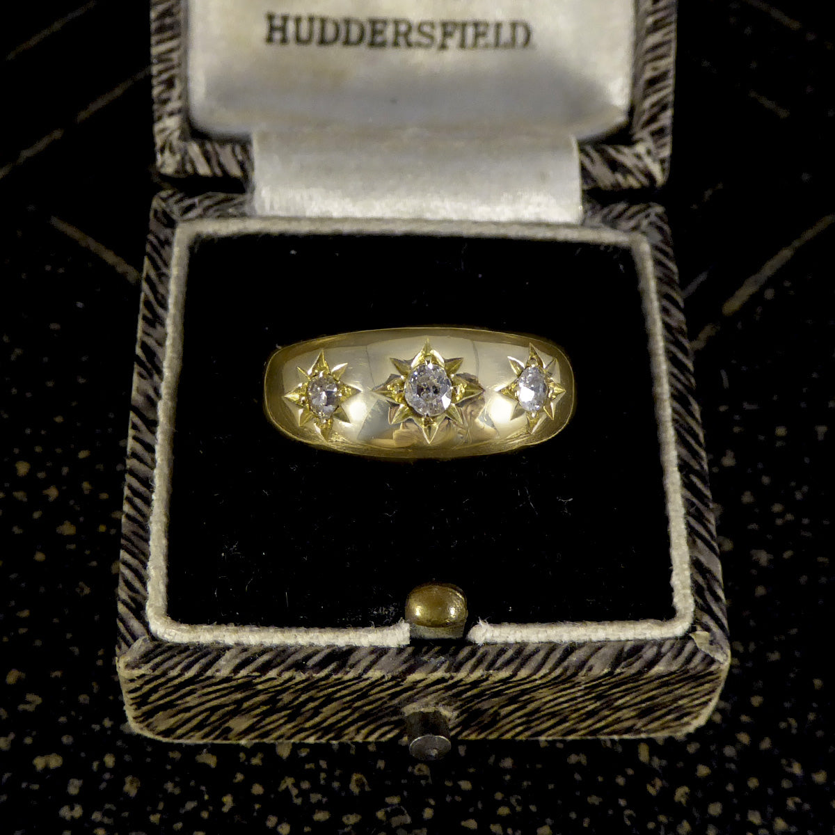 Antique Edwardian Diamond Set Gypsy Ring in 18ct Yellow Gold - Wharfedale Antiques