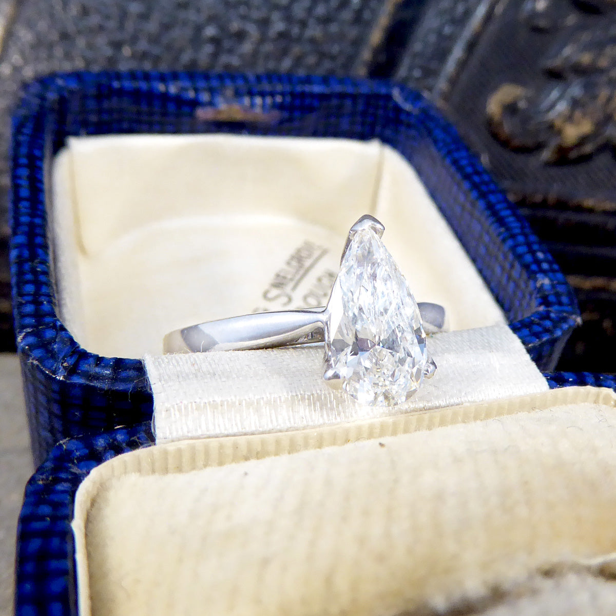 Solitaire Engagement Ring with 1.26ct Pear Cut Diamond in 18ct