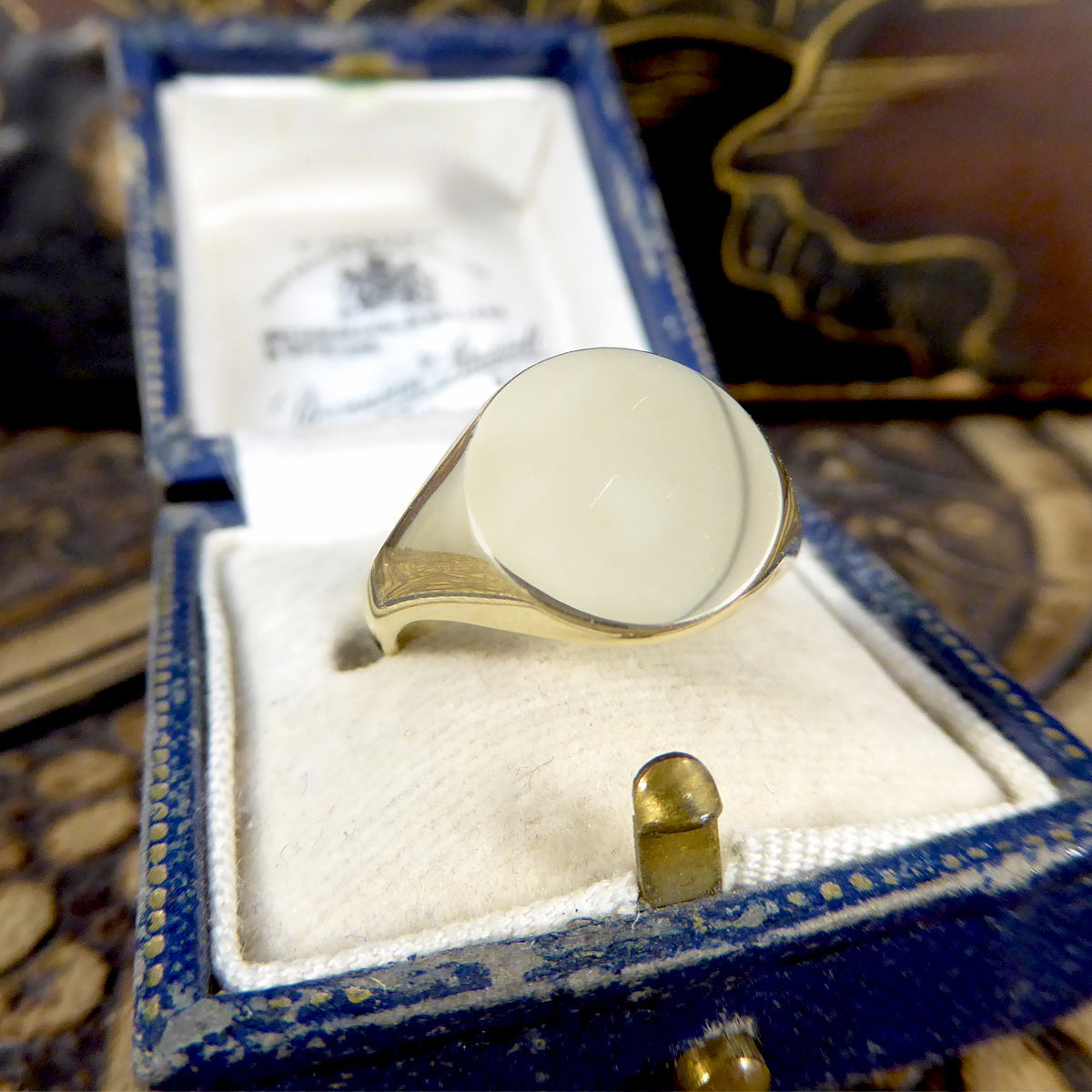 New Circular Signet Pinky Ring in 9ct Yellow Gold - Wharfedale Antiques