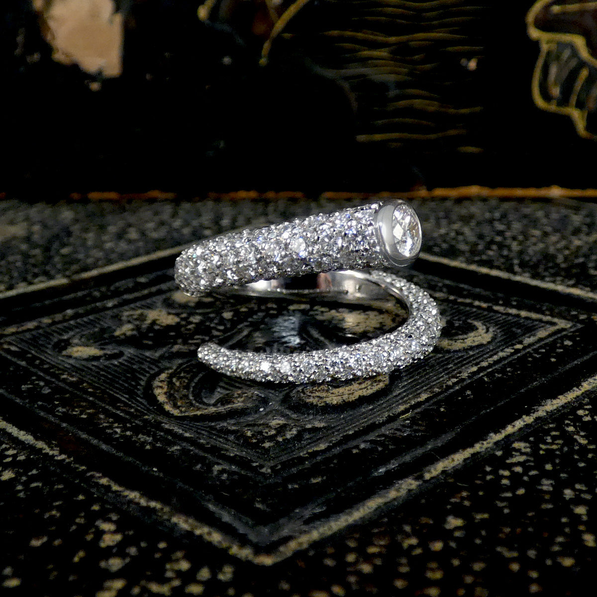 A torque diamond twist ring.