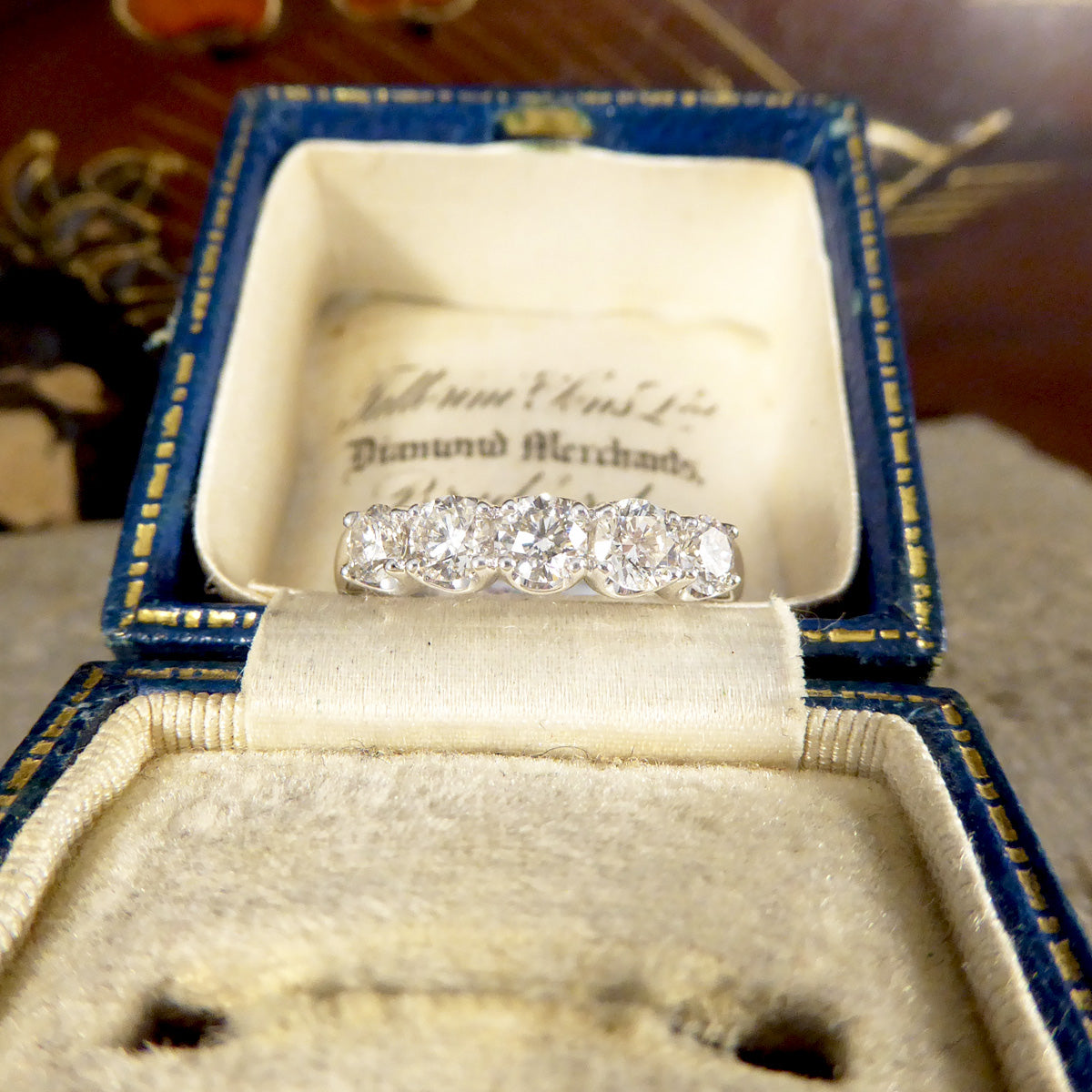 Eternity Style 1.00ct Brilliant Cut Diamond Five Stone Ring in Platinum - Wharfedale Antiques