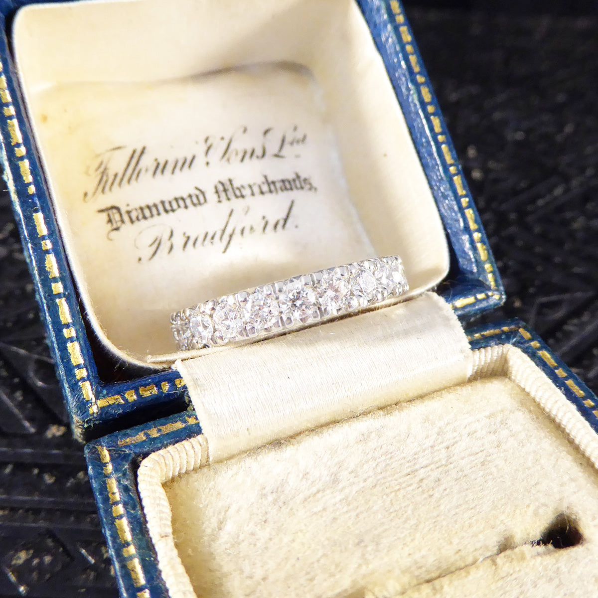 Diamond Set Eternity Ring with 0.88ct Modern Brilliant Cut Diamonds in Platinum - Wharfedale Antiques