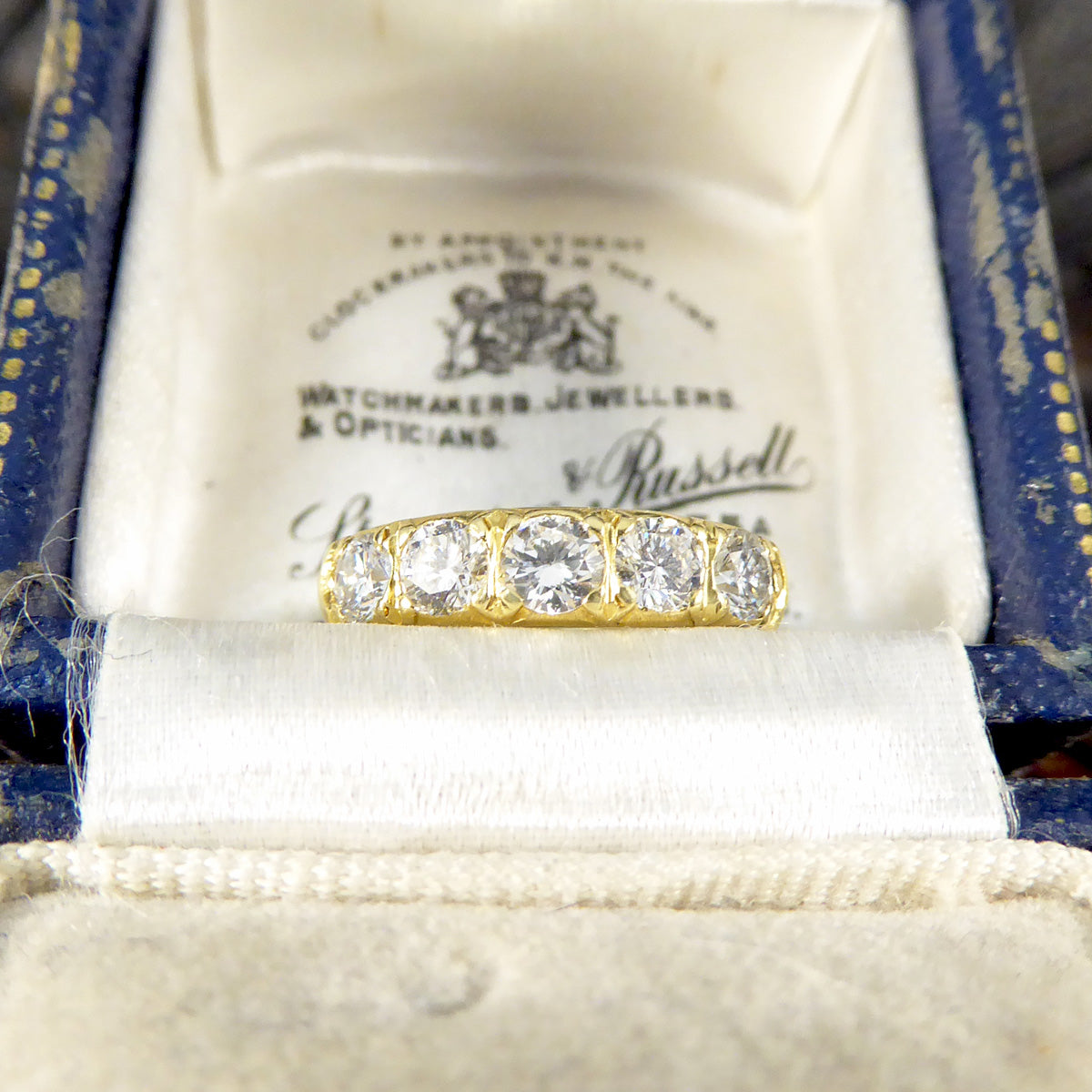 Vintage 0.75ct Diamond Five Stone Ring in 18ct Yellow Gold - Wharfedale Antiques