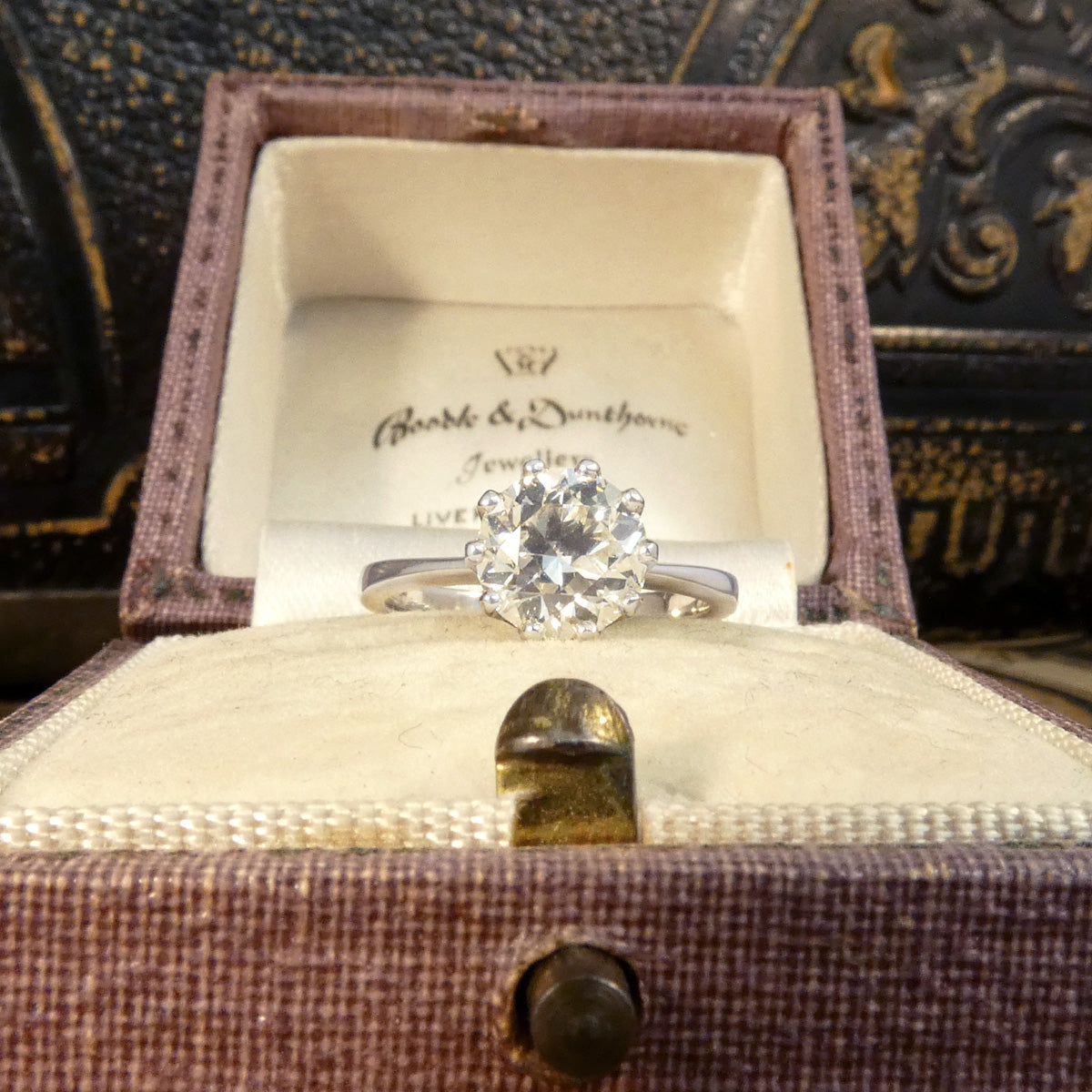 1.56ct Old European Cut Diamond Solitaire Ring in 18ct White Gold - Wharfedale Antiques