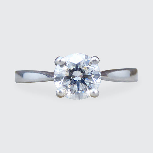 0.70ct Diamond Solitaire Engagement Ring Modelled in Platinum