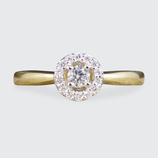Contemporary Diamond Target Ring in 9ct Yellow Gold - Wharfedale Antiques