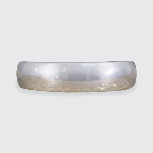 Plain Wide White Gold Millennium Wedding or Stackable Band Ring - Wharfedale Antiques