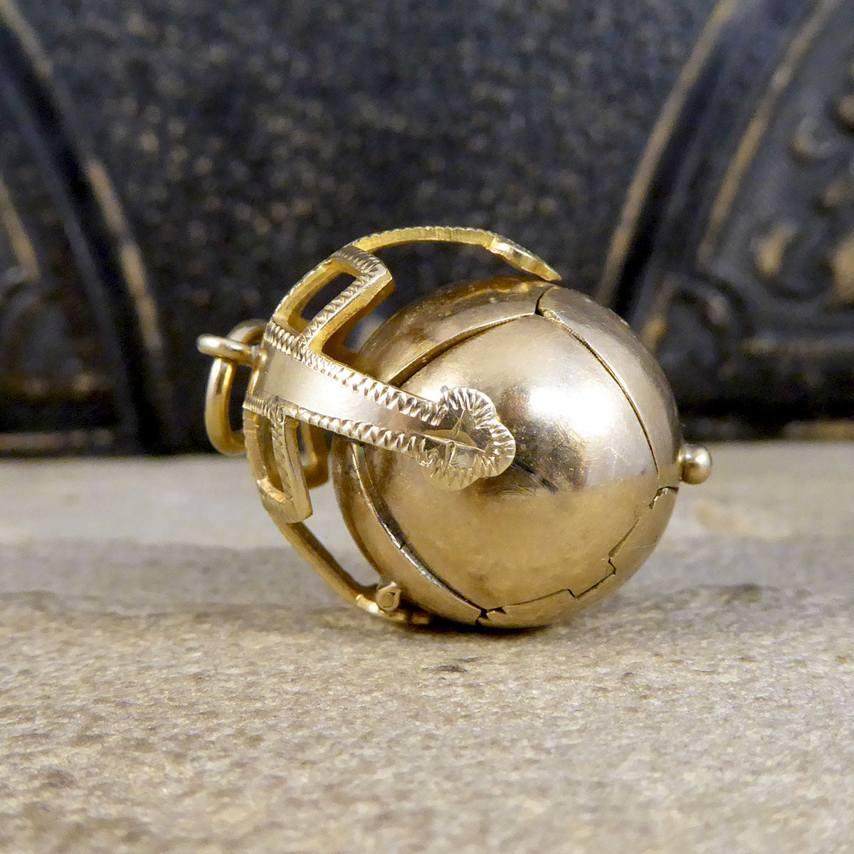 English Masonic Folding Orb Pendant in Silver and 9ct Gold - Wharfedale Antiques