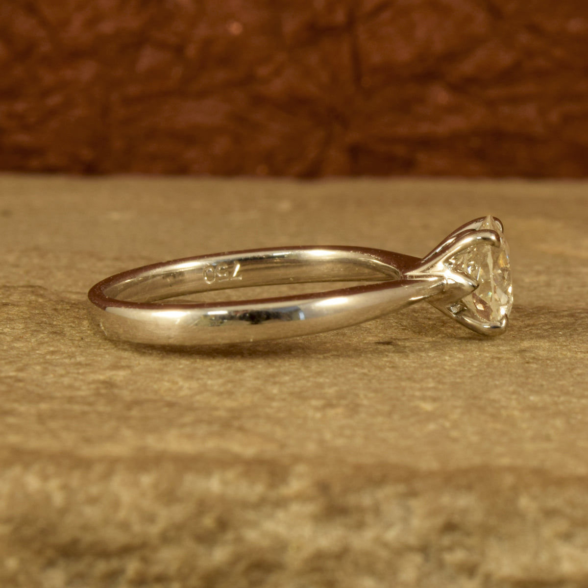 1.07ct Old European Cut Diamond Solitaire Ring in 18ct White Gold - Wharfedale Antiques