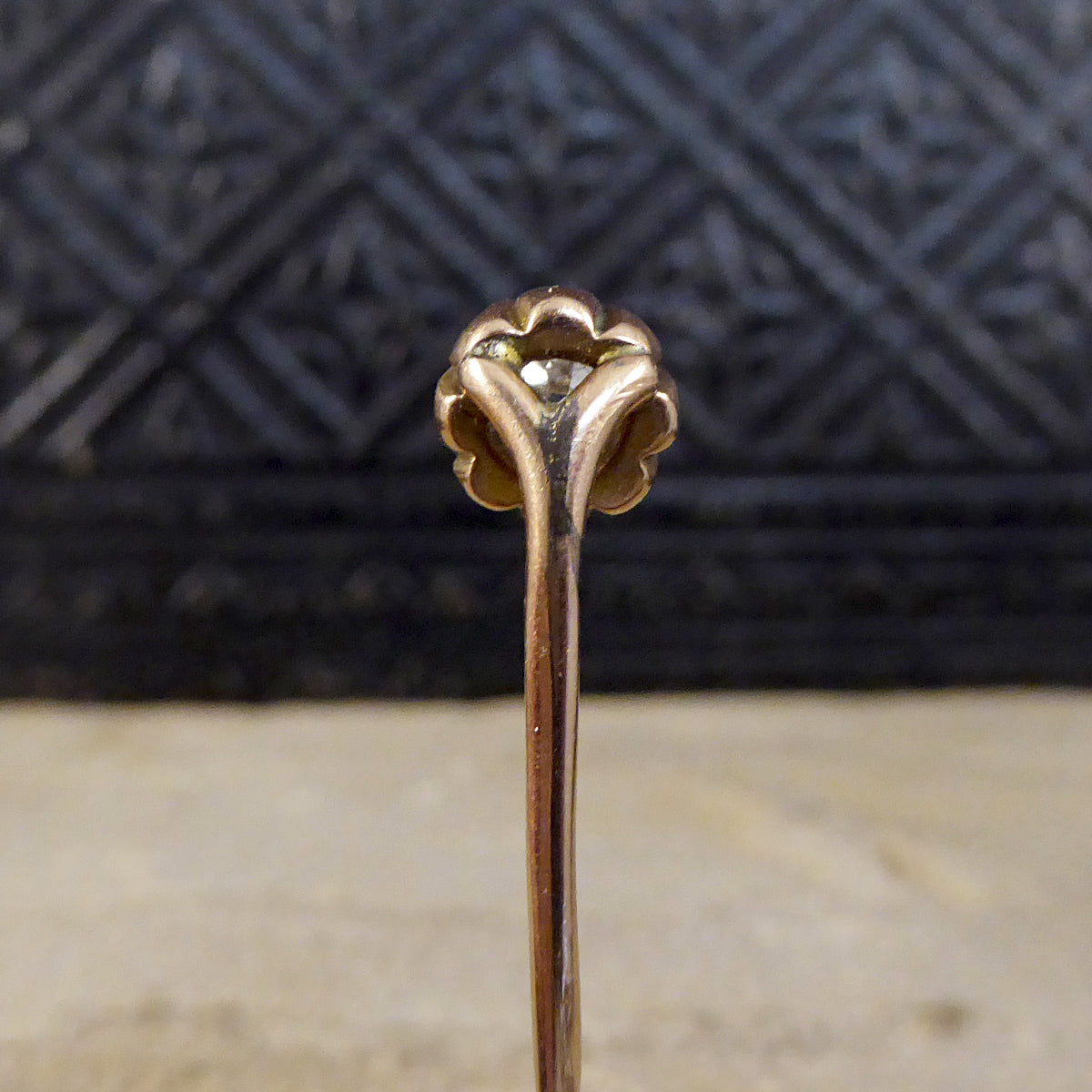 Antique Victorian 0.41ct Diamond Claw Set Pin in 9ct Yellow Gold