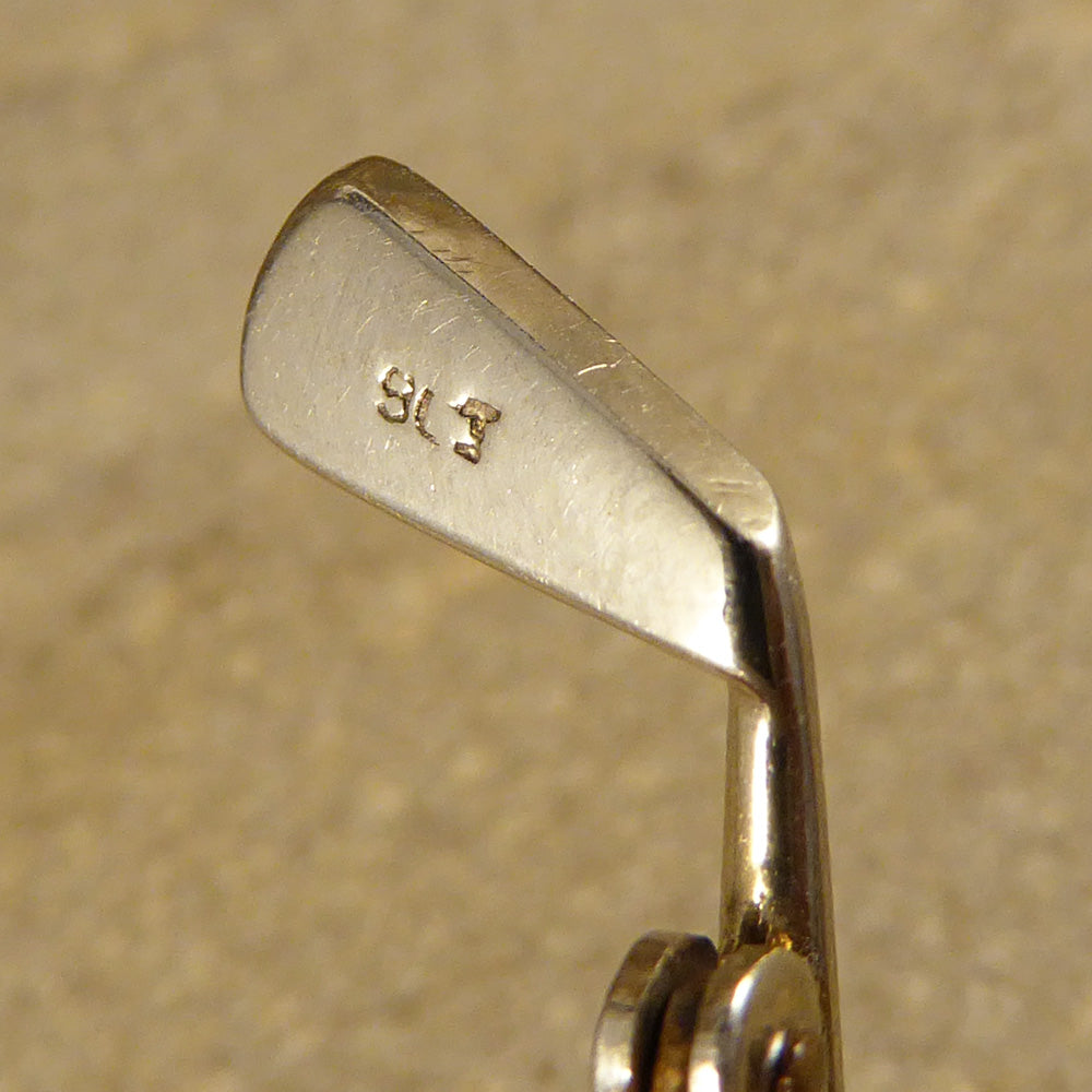 9ct Yellow and White Gold Vintage Golf Club Brooch