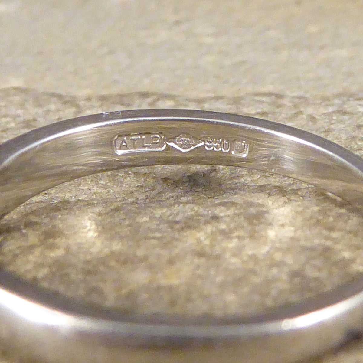 Vintage Rub Over Collar Set Diamond Solitaire Ring in Platinum - Wharfedale Antiques