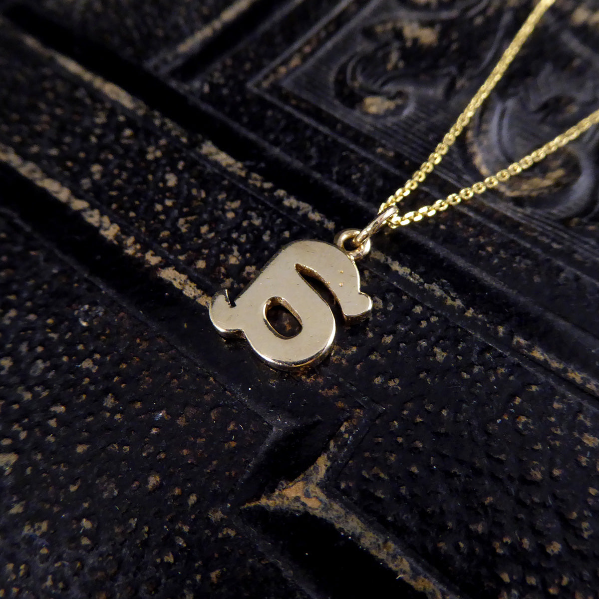 Diamond Set A Initial Pendant in 18ct Yellow Gold on a Yellow Gold Necklace Chain - Wharfedale Antiques