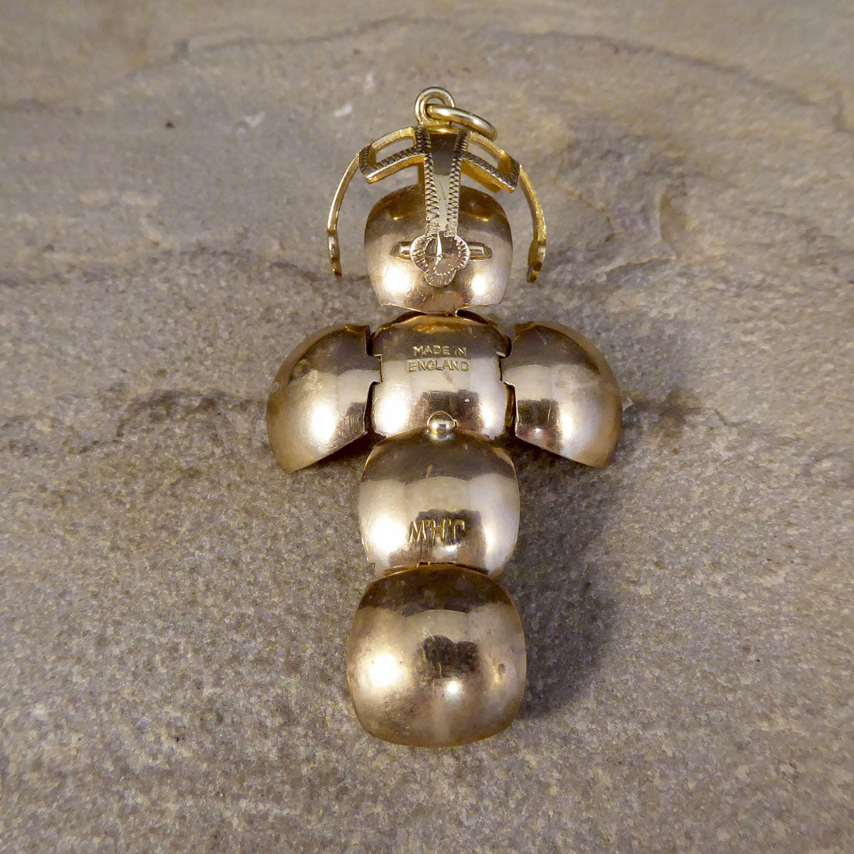 English Masonic Folding Orb Pendant in Silver and 9ct Gold - Wharfedale Antiques